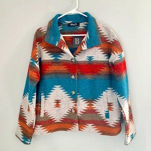 Southwest Patterned Button-Up Jacket, Size M, NWT